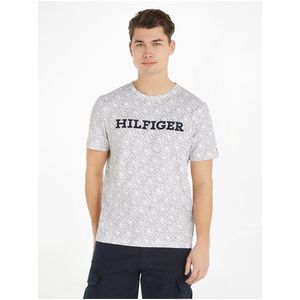 Bílé pánské vzorované tričko Tommy Hilfiger - Pánské obraz