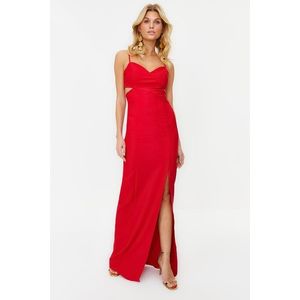 Trendyol červené jednoduché pravidelné tkané večerní šaty & šaty na promoci obraz