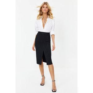 Trendyol Black Fitted Woven Shiny Stone Skirt obraz