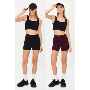 Trendyol Black-Rudum 2-Pack Restorer Knitted Sports Shorts/Short Leggings obraz