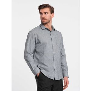 Ombre Men's shirt with pocket REGULAR FIT - grey melange obraz