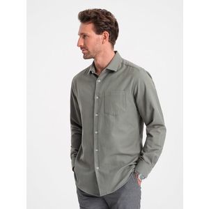 Ombre Men's REGULAR FIT shirt with pocket - khaki obraz