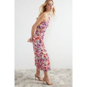 Trendyol Multicolored Window Detailed Floral Chiffon Lined Maxi Woven Dress obraz