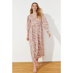 Trendyol Multi Color Floral Patterned Cotton Woven Dress obraz