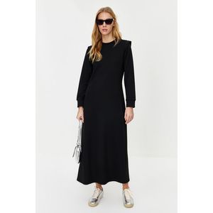 Trendyol Black Shoulder Detailed Plain Knitted Dress obraz