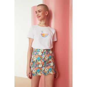 Trendyol Multi Color Floral Pattern Mini Length Woven Skirt obraz