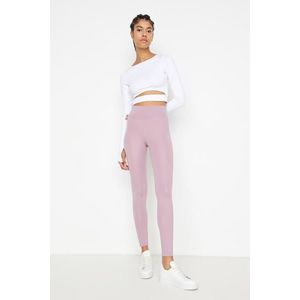 Trendyol Pale Pink Wide Waist Elastic Extra Compression Full Length Knitted Sports Leggings obraz