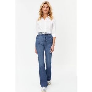 Trendyol Blue More Sustainable High Waist Flare Jeans obraz