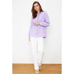 Trendyol Lilac Big Collar Crinkle Woven Shirt obraz