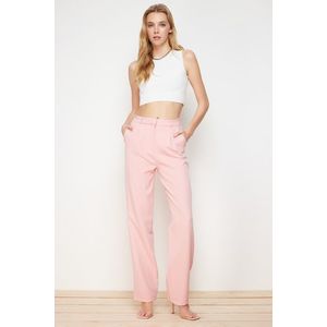 Trendyol Pink Straight/Straight Fit Wide Leg Pleated Woven Trousers obraz