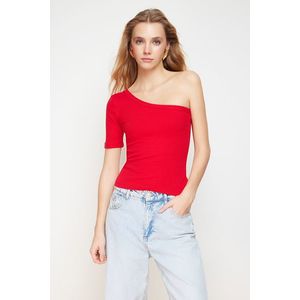 Red fitted blouse obraz