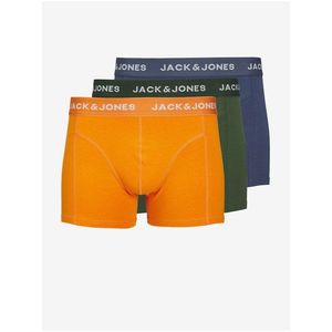 Sada tří pánských boxerek v modré, zelené a oranžové barvě Jack & Jones obraz