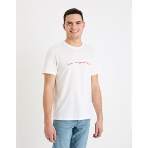 Bílé pánské tričko Celio Gexhand obraz
