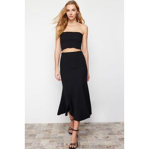 Trendyol černá midi plisovaná pružná pletená sukně obraz