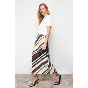 Trendyol Multi Color Satin Pattern A-line Midi Length Woven Skirt obraz