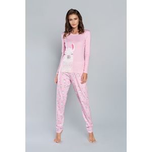 Peruánské pyžamo s dlouhým rukávem, dlouhé kalhoty - růžový/růžový potisk obraz