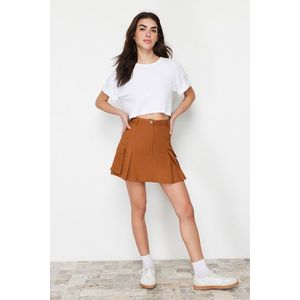 Trendyol Camel Cargo Pocket Woven Shorts Skirt obraz