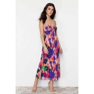 Trendyol Multicolored Floral Maxi Size Heart Collar obraz