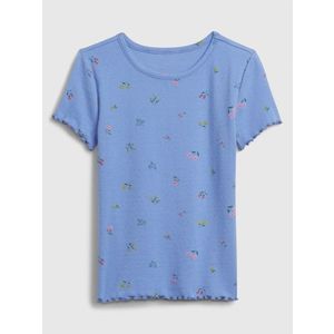 Modré holčičí květované tričko GAP obraz