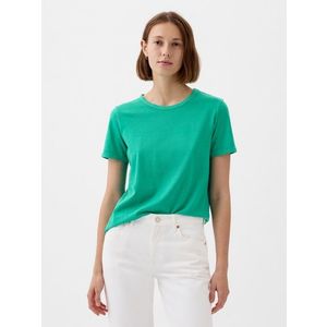 Zelené dámské basic tričko GAP obraz