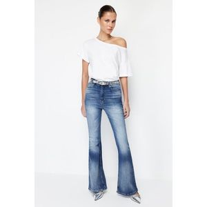 Trendyol Blue More Sustainable High Waist Flare Jeans obraz