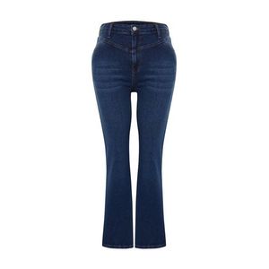 Trendyol Curve modré džíny s detaily švů a rozšířeným střihem obraz