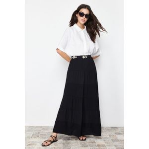 Trendyol Black Basic Lined Woven Skirt obraz