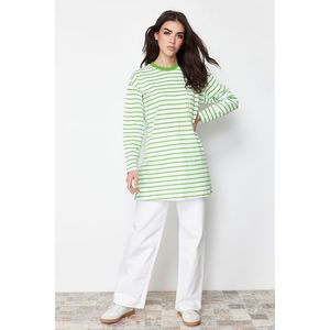Trendyol Pistachio Green Striped Knitted Tunic obraz