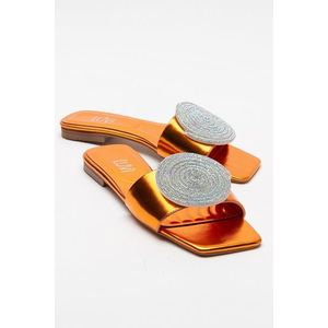 LuviShoes KLAP oranžové kamenné dámské pantofle obraz
