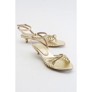 LuviShoes Vind dámské zlaté metalické sandály na podpatku obraz
