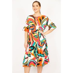 Šaty Šans pro ženy, barevné, ve větších velikostech, z tkané viskózové látky, vrstvené. obraz