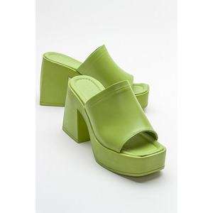 LuviShoes Anser dámské zelené pantofle na podpatku obraz