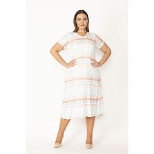 Dámské plus size šaty Şans s barevným vzorem batiky z česané bavlny obraz