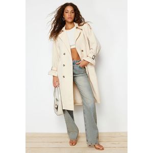 Trendyol Stone Oversize Wide Cut Belted Trench Coat obraz