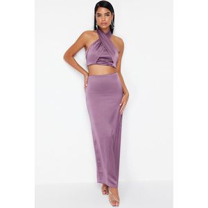 Trendyol Purple Satin Maxi Length Skirt obraz