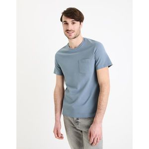 Modré pánské basic tričko Celio Gepik obraz
