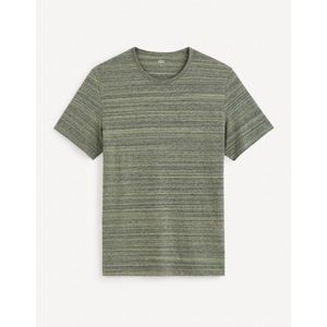 Zeleno-šedé pánské tričko Celio Gejecte obraz