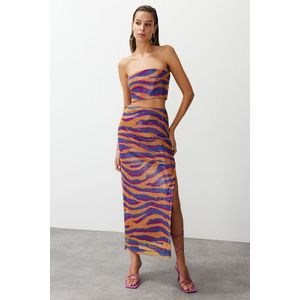 Trendyol Multi Color Patterned Fitted Lined Shimmer Sequin Sequin Skirt obraz