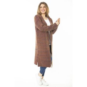 Šans dámský vícebarevný dlouhý pletený svetr s rozparkem ve velikosti Plus Size obraz