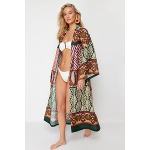 Trendyol Ethnic Patterned Midi Woven 100% Cotton Kimono & Kaftan obraz