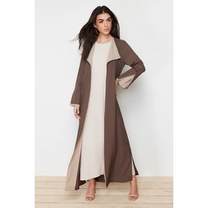 Trendyol Brown Stone Color Block Long Aerobin Woven Cap & Abaya & Abaya obraz