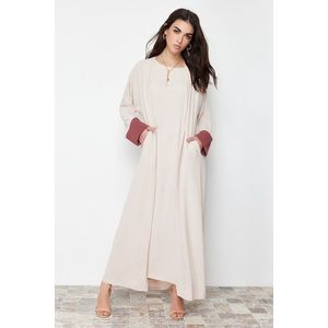 Trendyol Stone Color Block Aerobin Abaya/Abaya & Dress 2-Piece Woven Suit obraz