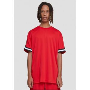 Pánské tričko Oversized Stripes Mesh Tee - červené obraz
