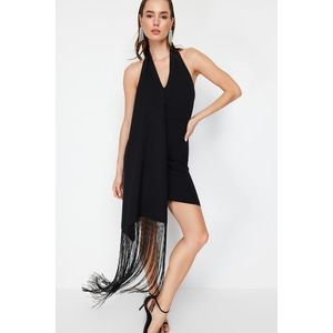 Trendyol Black Tassel Detailed Evening Dress obraz