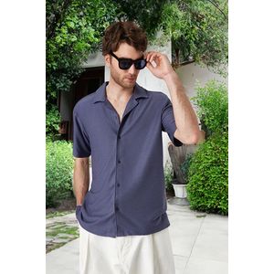 Trendyol Indigo Relaxed Fit Wide Collar Shirt obraz