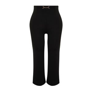 Trendyol Curve Black Accessory Detail Wide Cut Knitted Trousers obraz