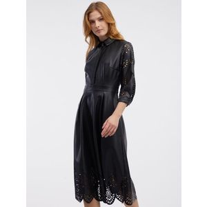 Orsay Černé dámské koženkové šaty - Dámské obraz
