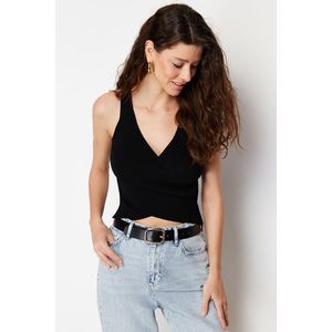 Trendyol Black Double Breasted Closure Detailed Knitwear Blouse obraz
