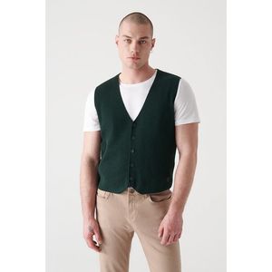 Avva Men's Green Textured Vest obraz