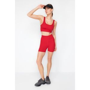 Trendyol Red Brushed Soft Fabric Inner Waist Pocket Detailed Knitted Sports Shorts/Short Tights obraz
